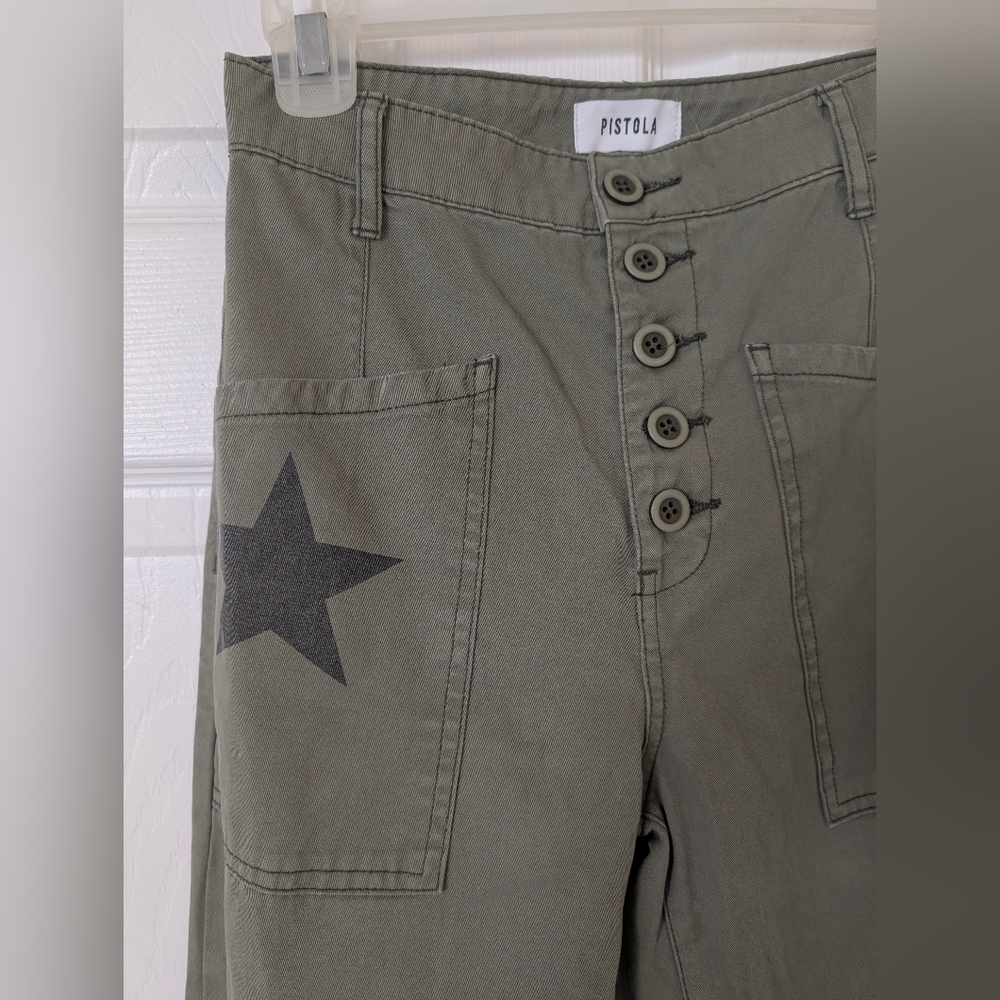 Pistola Tammy High Waisted Straight Leg Pants, Royal Honor Cotton Size 24 - Picture 10 of 16